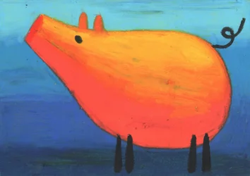 Esboço de desenho de animais a lápis de cera 52