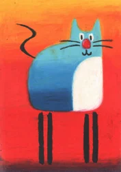 Gato azul brincalhão