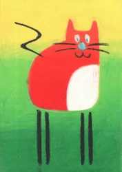 Gato de desenho animado vermelho