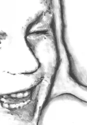 Sorriso de perfil delicado