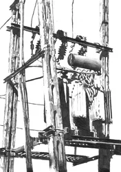 Esboço de linhas elétricas urbanas