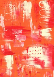 Abstrato em tons vibrantes de vermelho e laranja