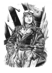Retrato de um piloto vintage