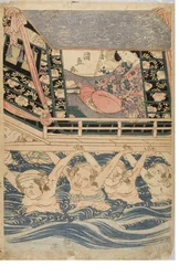 Cena primaveril de jovens em viagem, c.1786-1864 (xilogravura sobre papel)