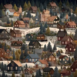 Imagem de casas em estilo de banda desenhada 1