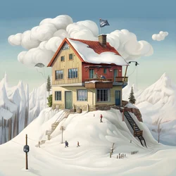 Uma casa com um boné de esqui 1