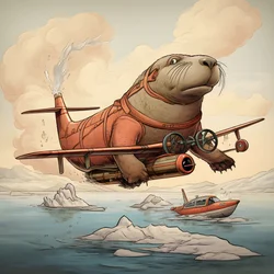 Uma morsa pilota um avião 4