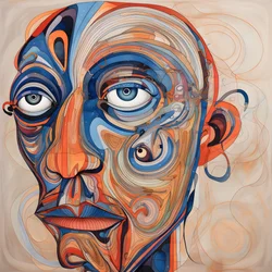 Rosto, espiral para os olhos e um pássaro para o nariz... 1