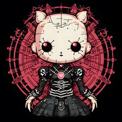 Camisola Hello Kitty als Pinhead Desenho 3