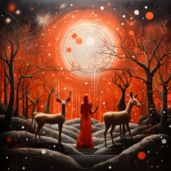 As pessoas negoceiam com uma lua mágica de deus-cavalo 2