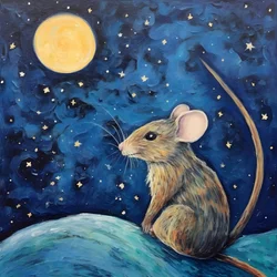 Retrato do Rato Animal Noite Estrelada 2