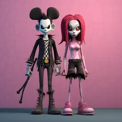 pesadelo antes do natal punk rosa minnie e mickey mouse 4