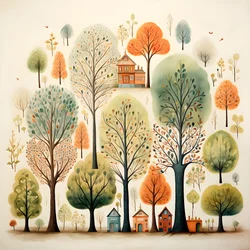 ilustração infantil árvores 2
