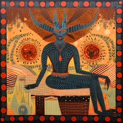 o diabo lucifer reclina-se num palácio diabólico 2