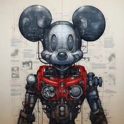 Desenhos técnicos de Cyberpunk Mickey Mouse 1