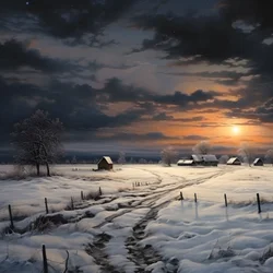 paisagem de neve. Uma quinta média 2
