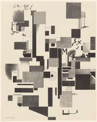 Sem título, nº 2 de 6 do portfólio Merz 3. Kurt Schwitters 6 litografias. pasta Merz. Primeiro portfólio da editora Merz (Merz 3. Kurt Schwitters 6 lithos. Merz Portfolio. Primeiro Portfólio da Editora Merz)
