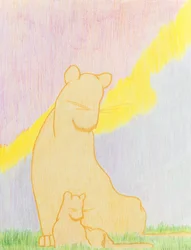 Two of a Kind, 2006 (lápis de cor sobre papel)