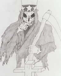 A última chamada do Tio Sam, 2006 (lápis de cor sobre papel)