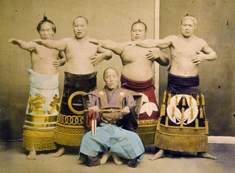 Lutadores de sumô, c.1877