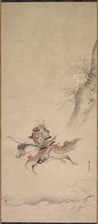 Um samurai a cavalo, século XVII.