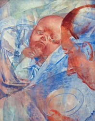 Mãe e Filho - Petrov-Vodkin (Petrov Vodkin), Kuzma Sergeyevich (1878-1939) - 1922 - Óleo sobre tela - 64,2x50,3 - Coleção Privada
