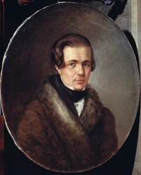 "Portrait du poete russe Alexei Koltsov (1809-1842)" Peinture de Kirill Gorbounov (Gorbunov) (1822-1891) 1872 Pushkin Memorial Museum, São Petersburgo.