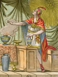 Sacerdote peruano antigo, de &39;Encyclopedia of Travels&39; de Jules Grasset de Saint-Sauveur (1757-1810) 1796
