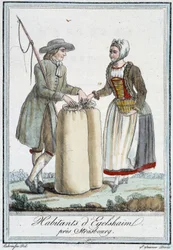 Habitantes de Egelshaïm, perto de Estrasburgo - na "Enciclopédia das viagens" de J. Grasset St Sauveur, Deron, Paris