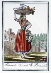 Laitiere des environs de Bordeaux - in "Encyclopédie des voyages" de J. Grasset St Sauveur, Deron, Paris