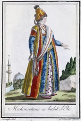 Mahometane em vestido de verão - na "Encyclopédie des voyages" de J. Grasset St Sauveur, ed. Deroy, Paris