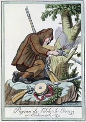 Camponês da Ilha da Córsega em emboscadas - na "Encyclopédie des voyages" de J. Grasset St Sauveur, Deron, Paris