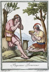 Perudian Peasants - na "Encyclopedia of Travels" de J. Grasset St Sauveur, ed. Paris