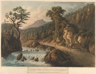 O Rio Cobre, de Seis Vistas na Ilha da Jamaica, litografia de I. Merigot