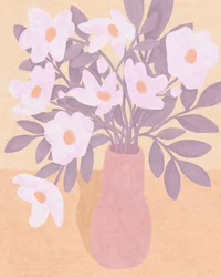 Flores em vaso cor-de-rosa, 2023 (digital)