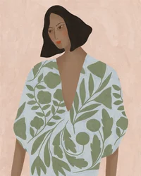 Mulher com vestido floral, 2022 (digital)