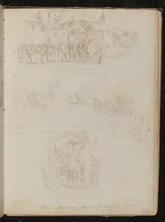"Troca de cavalos à noite", "descendo a Lagoletto", "subindo a Turbia" e "Passando por" um Hamlet "