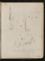 Estudo de uma perna de mesa, estudo arquitetônico, Tour de la glacine - avignon - França