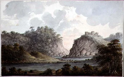 Paisagem com um Castelo em Ruínas, c.1825 (aguarela sobre papel)