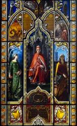 O triunfo de Dante (1851), vitral de Giuseppe Bertini (1825-1898), Museu Poldi Pezzoli, Milão, Lombardia, Itália
