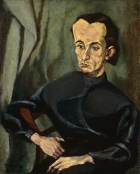Retrato de Lajos Kassak (1887-1967), de Tihanyi, Lajos (1885-1938). Óleo sobre tela