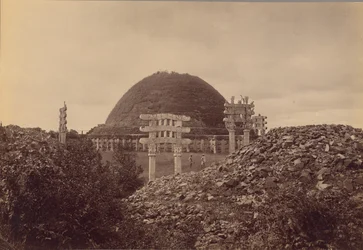 Vista geral de Sanchi Tope, distrito de Bhopal