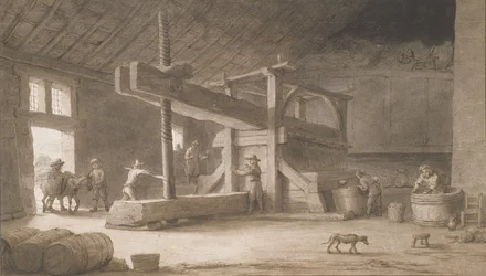 Winepress de Monsieur Dittyl, nos arredores de Nantes, c.1670 (caneta e tinta com papel)
