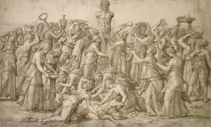 Sacrifício a Priapo, 1540 (caneta e bistre)