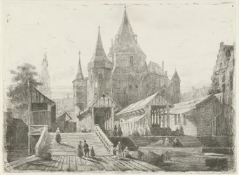 Vista do Nieuwmarkt em Amesterdão