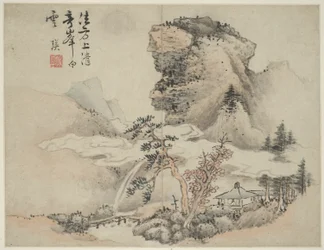 Paisagem no estilo dos antigos mestres: depois de Fang Congyi (ativo c. 1340-80)