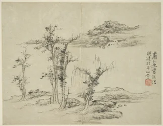 Paisagem no estilo dos antigos mestres: depois de Ni Zan (1301-1374)