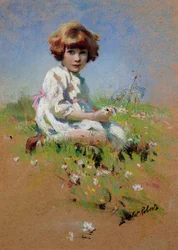Marjorie - uma Margaridas de Acolher Menina (pastel sobre papel)