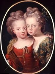 Retrato duplo de Isabella Charlotte e Sophia Hedwig em crianças