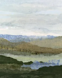 Serenidade das montanhas em camadas